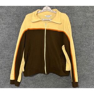 Vintage Windbreaker 100% Acrylic Track Jacket Full Zip Retro Color Block Large